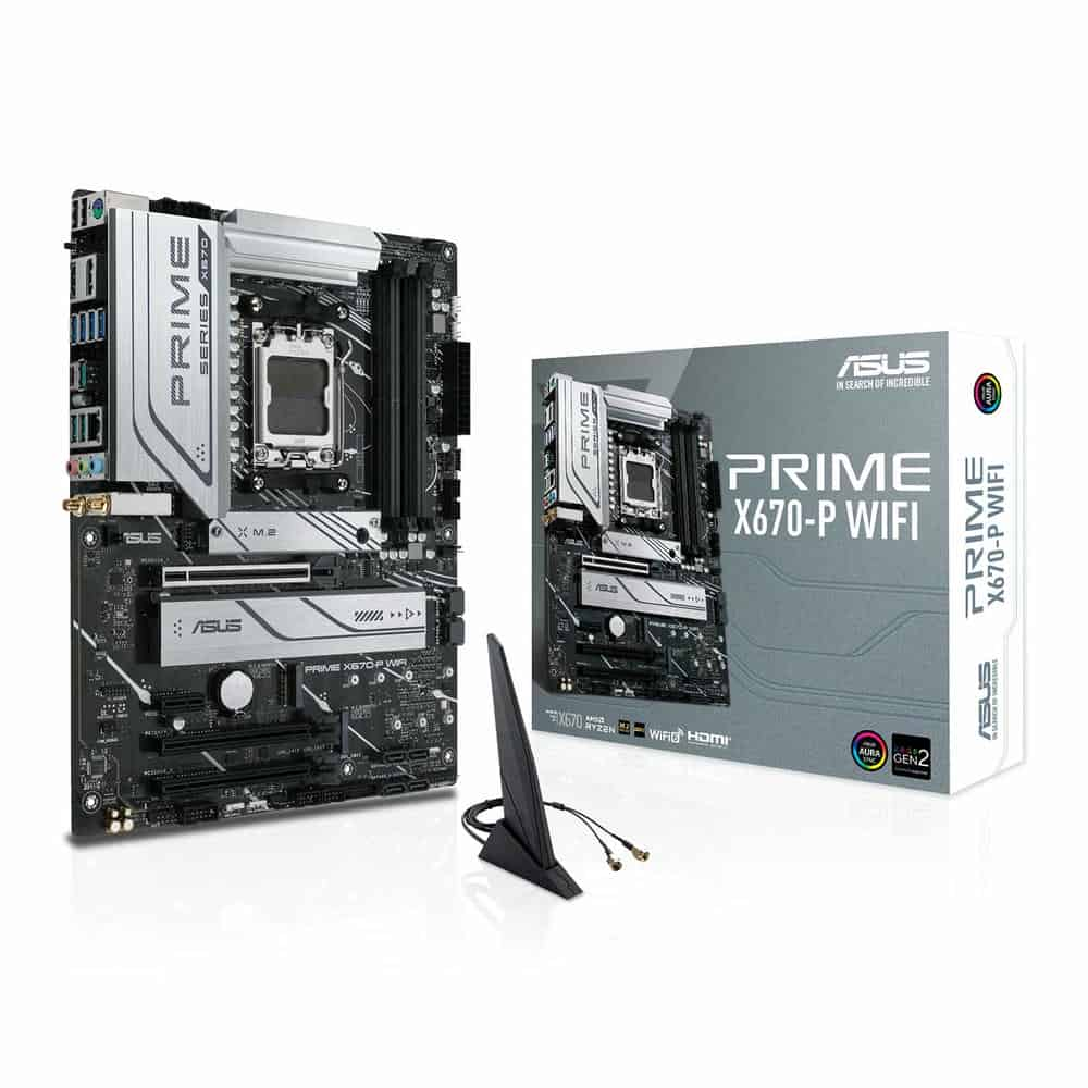 ASUS AMD Ryzen PRIME X670-P WIFI AM5 DDR5 PCIe 4.0 ATX Motherboard